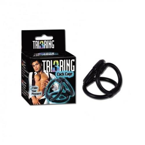 Seven Creations TRI3RING Cock Cage, Black