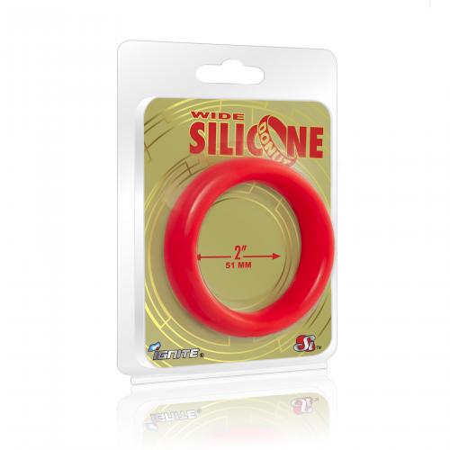 SI Novelties SI IGNITE Wide Silicone Donut Cockring, � 51 mm, Red