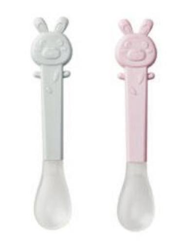 Kinderlffel  2tlg. - grau & rosa