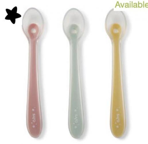 Kinder Silikonlffel 3tlg. - bunt (rosa, mint, gelb)