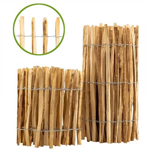 Kastanienzaun / Staketenzaun aus Haselnuss - H�he: 120 cm - L�nge: 500 cm - Lattenabstand: 3-5 cm