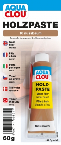 Alfred Clouth Lackfabrik GmbH & Co. KG AQUACLOU Holzpaste wasserverd�nnbar - Auswahl: nussbaum_1