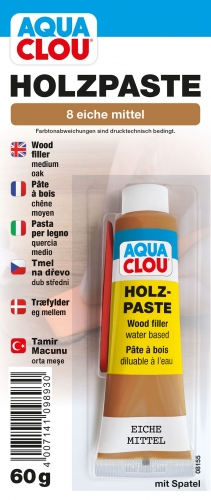 Alfred Clouth Lackfabrik GmbH & Co. KG AQUACLOU Holzpaste wasserverd�nnbar - Auswahl: eiche mittel_15
