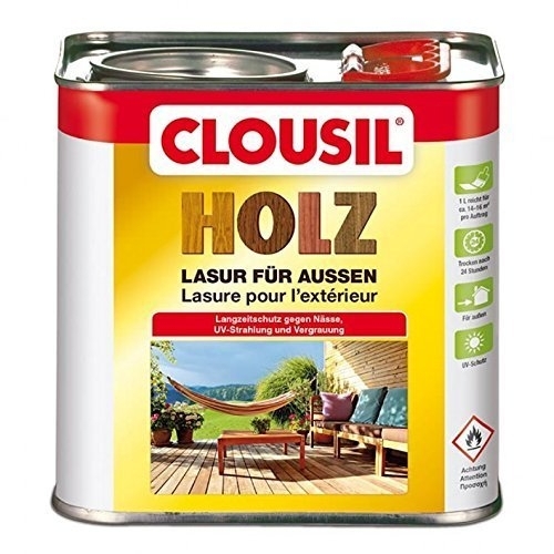 Alfred Clouth Lackfabrik GmbH & Co. KG CLOU CLOUsil Holzlasur fr auen - Auswahl: farblos_1000 1er Pack