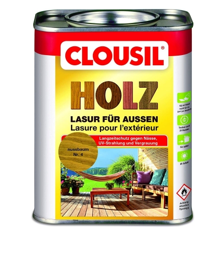 Alfred Clouth Lackfabrik GmbH & Co. KG CLOU CLOUsil� Holzlasur f�r au�en - Auswahl: Nr. 4 nussbaum_100