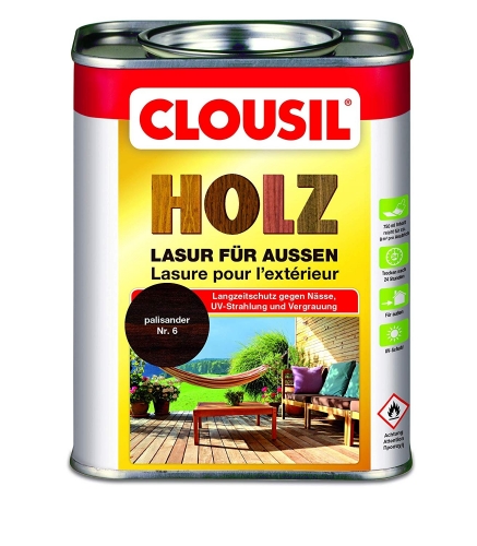 Alfred Clouth Lackfabrik GmbH & Co. KG CLOU CLOUsil� Holzlasur f�r au�en - Auswahl: Nr. 6 palisander_100