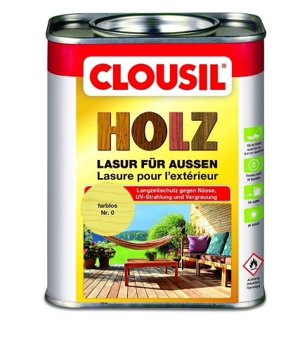 Alfred Clouth Lackfabrik GmbH & Co. KG CLOU CLOUsil� Holzlasur f�r au�en - Auswahl: farblos_1000 1er Pack