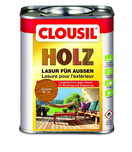 Alfred Clouth Lackfabrik GmbH & Co. KG CLOU CLOUsil Holzlasur fr auen - Auswahl: kastanie_10