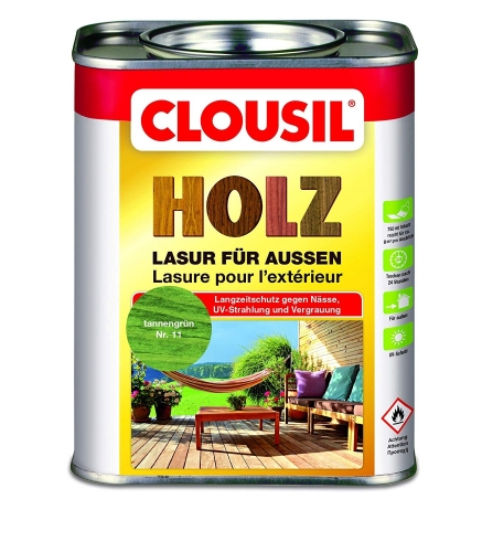 Alfred Clouth Lackfabrik GmbH & Co. KG CLOU CLOUsil� Holzlasur f�r au�en - Auswahl: tannengr�n_100