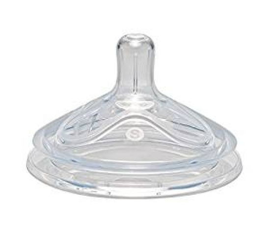 N�rnberg Gummi Babyartikel GmbH & Co. KG nip 33600 first moments runder Weithalssauger, Sauglochgr��e S, 1 St�ck, transparent