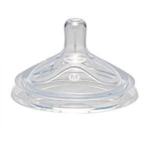 N�rnberg Gummi Babyartikel GmbH & Co. KG nip 33601 first moments runder Weithalssauger, Sauglochgr��e M, 1 St�ck, transparent