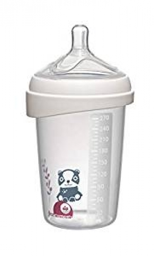 N�rnberg Gummi Babyartikel GmbH & Co. KG nip 35604 first moments Weithalsflasche mit rundem Weithalssauger, Silikon, 270 ml, B�r, transparent