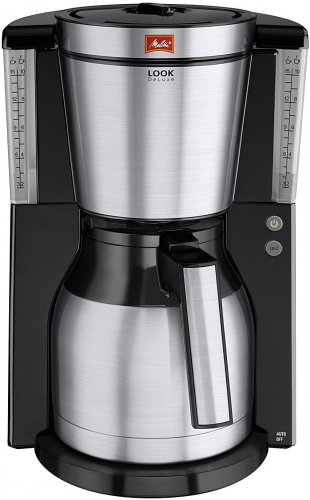 Melitta Look Therm DeLuxe 1011-14,  Filterkaffeemaschine mit Thermkanne,  AromaSelector,  Schwarz