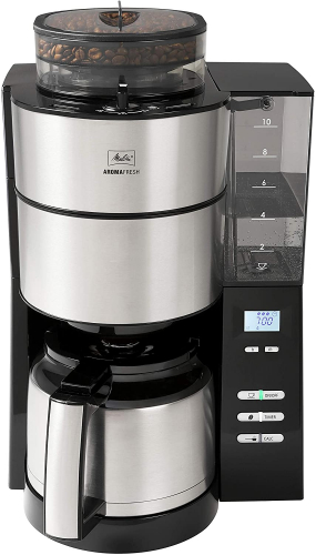 Melitta Look Therm DeLuxe 1011-14,  Filterkaffeemaschine mit Thermkanne,  AromaSelector,  Schwarz