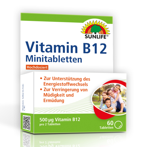 Sunlife Vitamin B12 Klickspender hochdosiert, 60 Tabletten