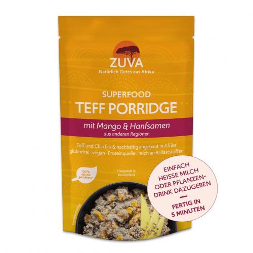ZUVA Superfood Teff Porridge - Mit Mango & Hanfsamen