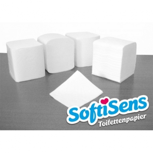 Toilettenpapier Einzelblatt 2-lagig; 9000 (40x225) Blatt 100% Zellstoff - Menge: 1 Karton