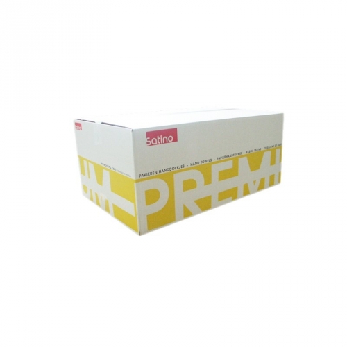 Satino Premium Z-Falz 24x21cm, Handtuchpapier Zellstoff hochwei; 2-lagig 3000 Blatt/Karton - Menge: 1 Karton