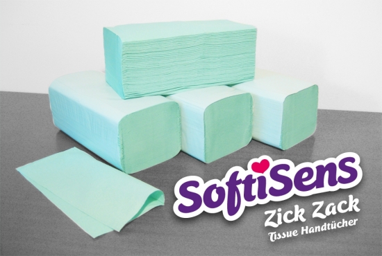 Handtuchpapier Lindgrn; 2-lagig Zick Zack; 3200 Blatt - Menge: 1 Karton