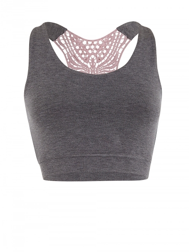Mandala Crochet Bra - Farbe: grey/moment - Gr��e: M