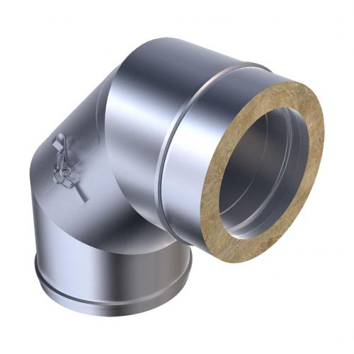 Ofen.de Inspektionswinkel doppelwandig AA-Kaminwelt DN 150 mm Winkel 90� Matt