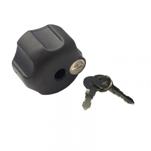 Hapro R�ndelmutter Handrad Knebelmutter Handmutter abschlie�bar M10 inkl. Schloss - Code: K001