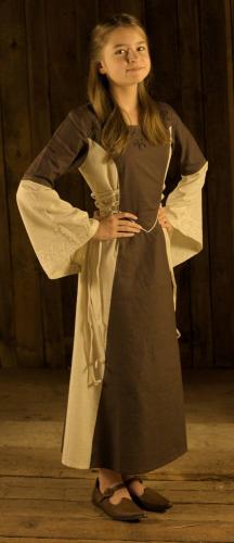 B�RES Mittelalterkleid f�r Kinder Baumwolle - Farbe: schwarz/weinrot - Gr��e: 9-12 Jahre