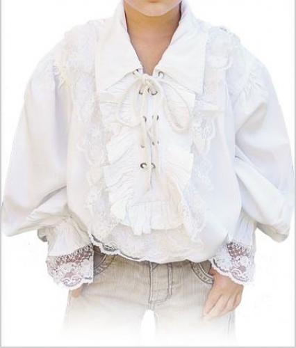 BRES Rschenhemd fr Kinder - Gre: 9-12 Jahre - Farbe: wei