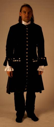 MASKWORLD Samt-Gehrock Piratenjacke - Gre: M