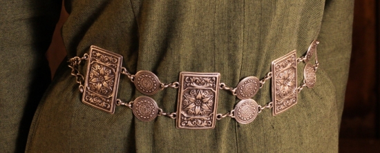 HELMUT EHRHARDT LEDERWARE Hftgrtel/ Kettengrtel Rechtecke - Farbe: silber