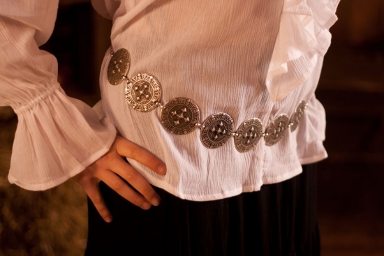 HELMUT EHRHARDT LEDERWARE Hftgrtel/ Kettengrtel mit groen Scheiben - Farbe: silber