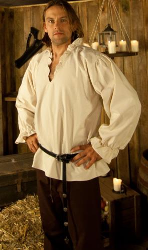 ERZFEINDCOM Piratenhemd mit Rschen - Gre: XL