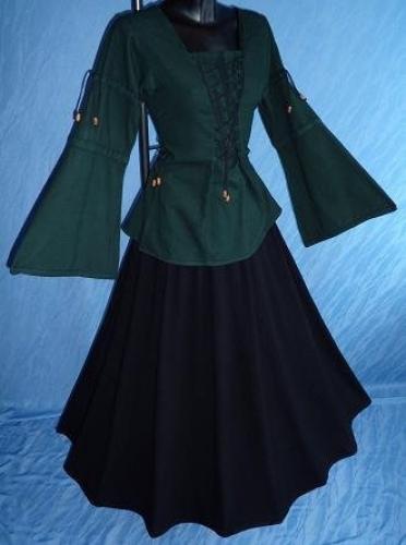 IMEX-MODEN Mittelalter-Bluse, uni - Farbe: dunkelblau - Gr��e: M