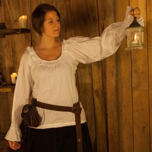 IMEX-MODEN Mittelalterbluse mit Rschen - Farbe: schwarz - Gre: S