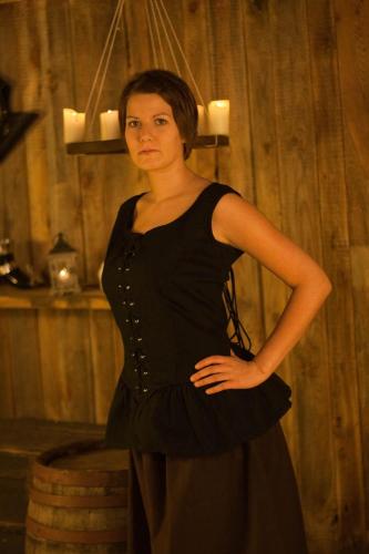 IMEX-MODEN Corsagenbluse Mittelalter - Farbe: weinrot - Gre: L