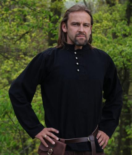 IMEX-MODEN Piratenhemd, Mittelalterhemd - Farbe: schwarz - Gre: S