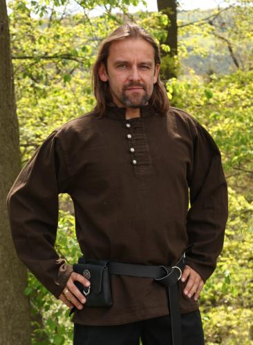 IMEX-MODEN Piratenhemd, Mittelalterhemd - Gre: S - Farbe: dunkelbraun