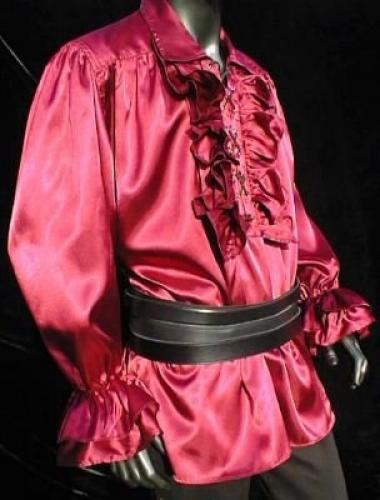 IMEX-MODEN Rschenhemd aus Satin - Farbe: weinrot - Gre: S