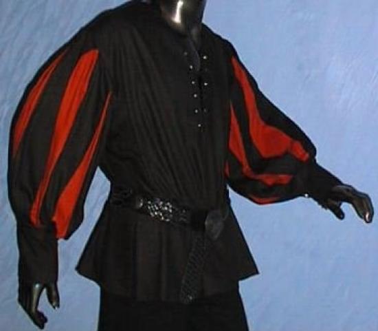 IMEX-MODEN Landsknecht Mittelalter-Hemd - Gre: L - Farbe: schwarz/rot