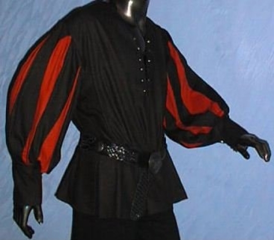 IMEX-MODEN Landsknecht Mittelalter-Hemd - Gre: XXXL - Farbe: schwarz/rot