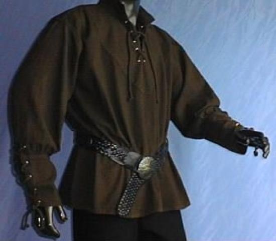 IMEX-MODEN Stehkragenhemd Mittelalter-Hemd - Gre: S - Farbe: dunkelbraun