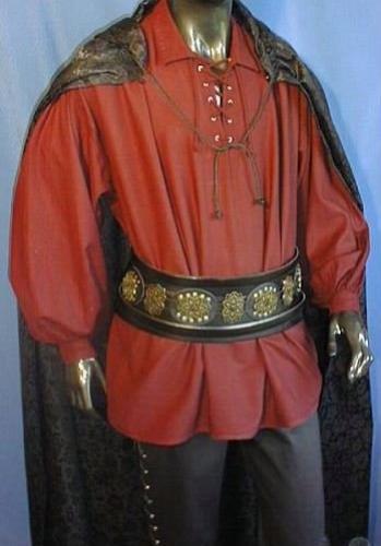 IMEX-MODEN Piratenhemd mit breitem Kragen - Farbe: weinrot - Gre: S