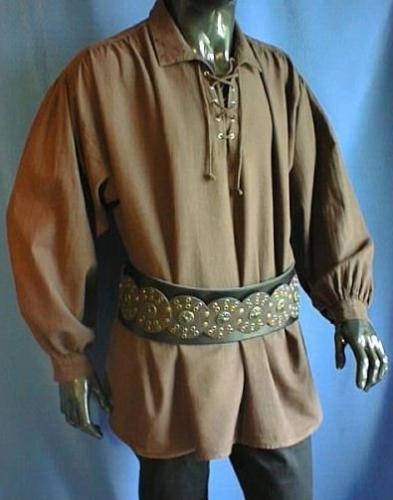 IMEX-MODEN Piratenhemd mit breitem Kragen - Gre: S - Farbe: dunkelbraun