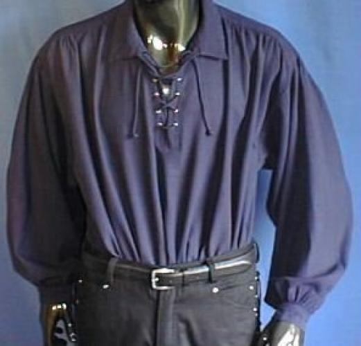 IMEX-MODEN Piratenhemd mit breitem Kragen - Farbe: dunkelblau - Gre: S