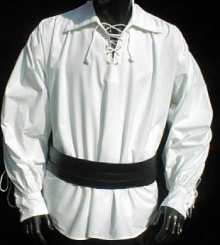 IMEX-MODEN Piratenhemd, Manschetten geschnrt - Gre: S - Farbe: wei