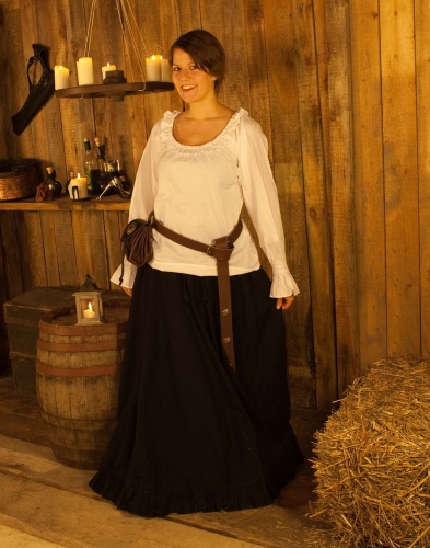 IMEX-MODEN Mittelalterrock mit R�schensaum - Gr��e: Einheitsgr��e - Farbe: dunkelbraun