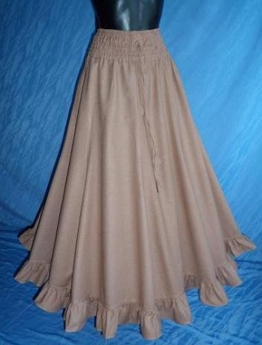 IMEX-MODEN Mittelalterrock mit Rschensaum - Gre: Einheitsgre - Farbe: hellbraun