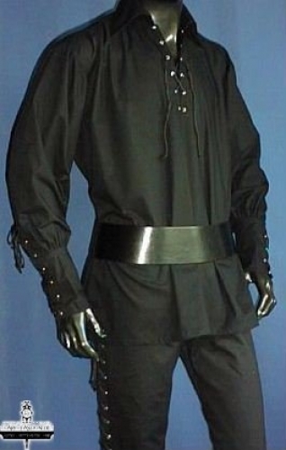 IMEX-MODEN Schwarzes Piratenhemd - Gre: L