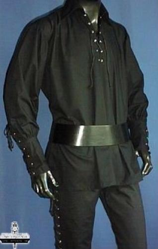 IMEX-MODEN Schwarzes Piratenhemd - Gre: XL