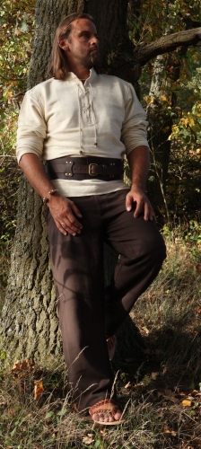 LEONARDO CARBONE Mittelalter-Hemd fester Stoff - Farbe: natur - Gre: XXXL